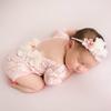 Newborn Photography 2-Piece Set: Chiffon Flower Lace Outfit + Pearl Headband—Soft Cute Photo Wear for Infant Photo Shoots!