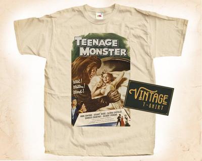 Teenage Monster T-Shirt Tee Natural Vintage Cotton Movie Poster Beige All Sizes S M L XL 2X 3X 4X 5X