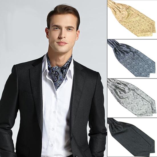 Men's Classic Colorful Silky Satin Wedding Banquet Necktie Cravat Ascot Tie