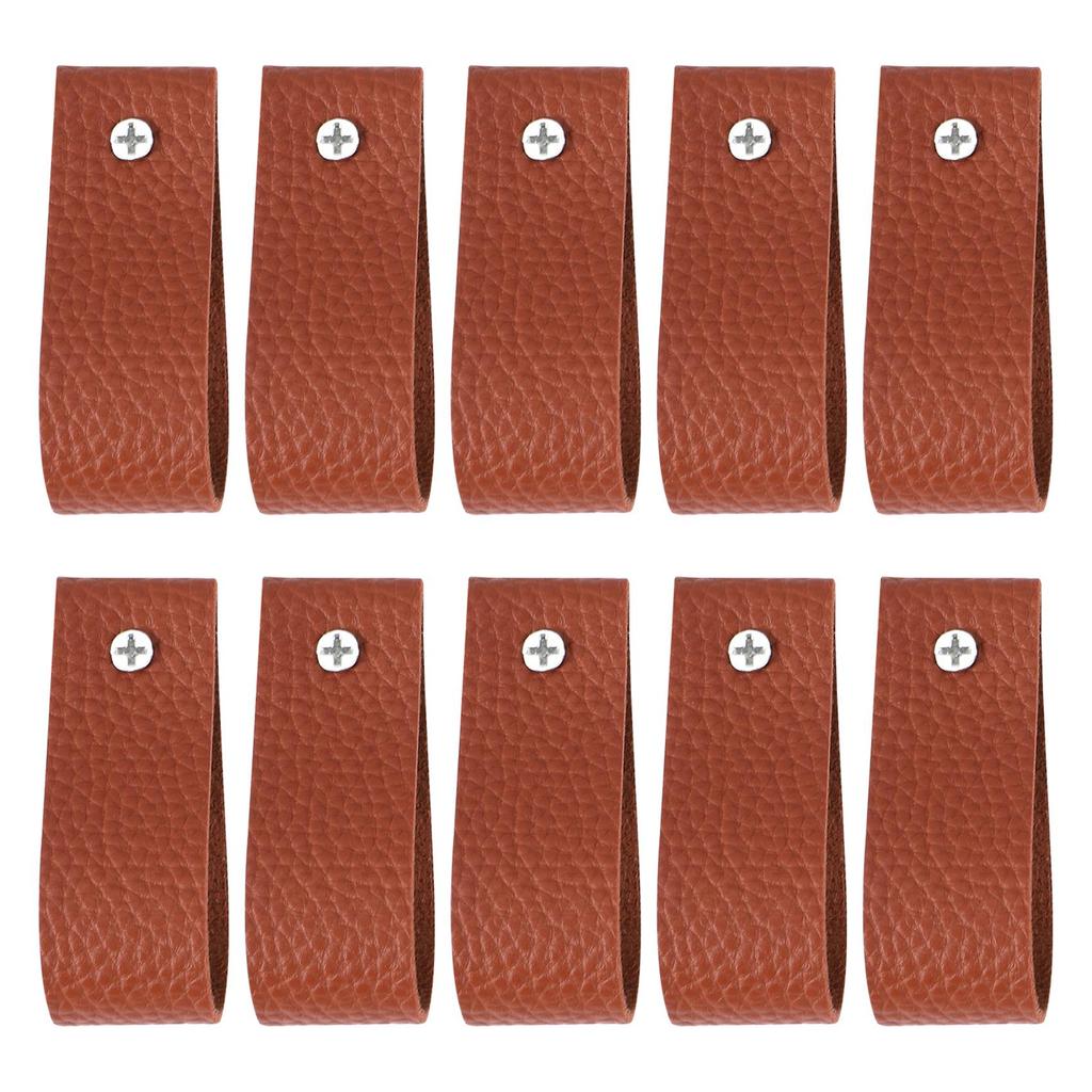 Aug. 10Pcs Wall Hooks,PU Leather Curtain Rod Holder, Leather Straps For Hanging Bracket DIY Home Storage Hook Wall Boho