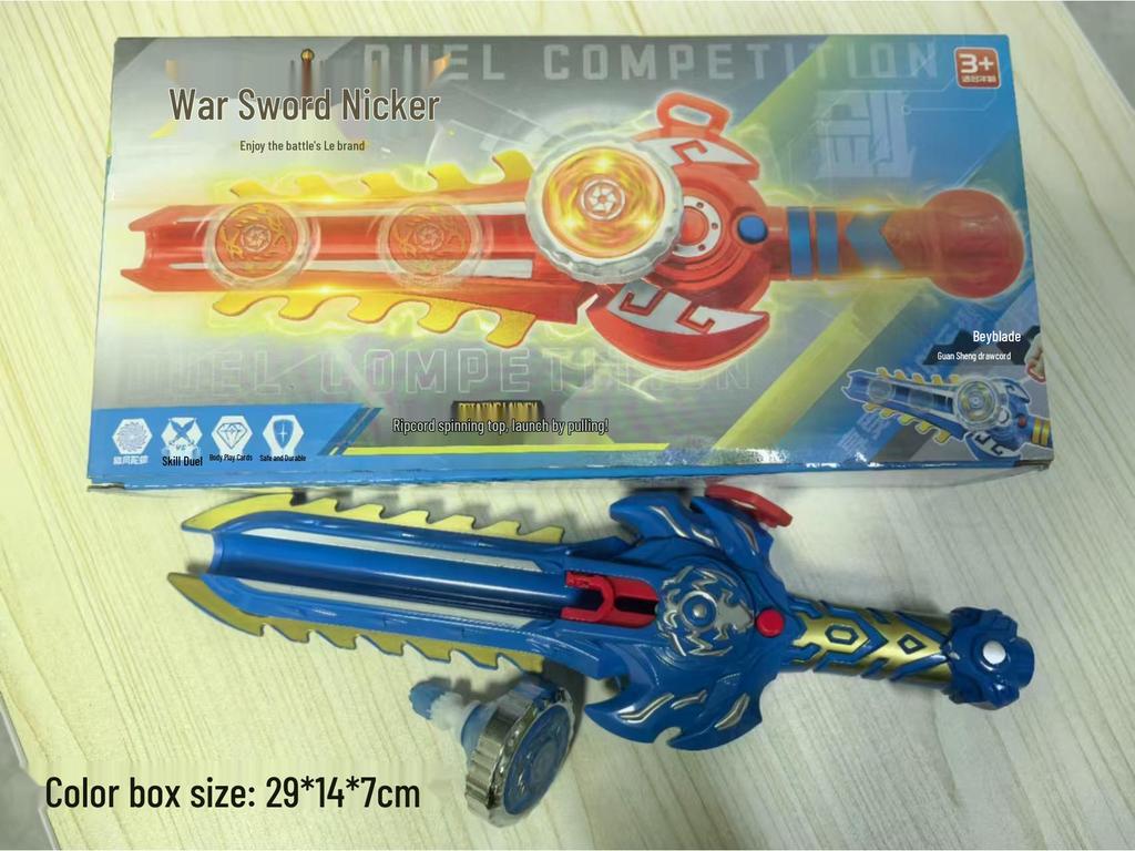 Night Market Luminous Spinning Top Sword - Traditional Battle Burst Toy for Boys