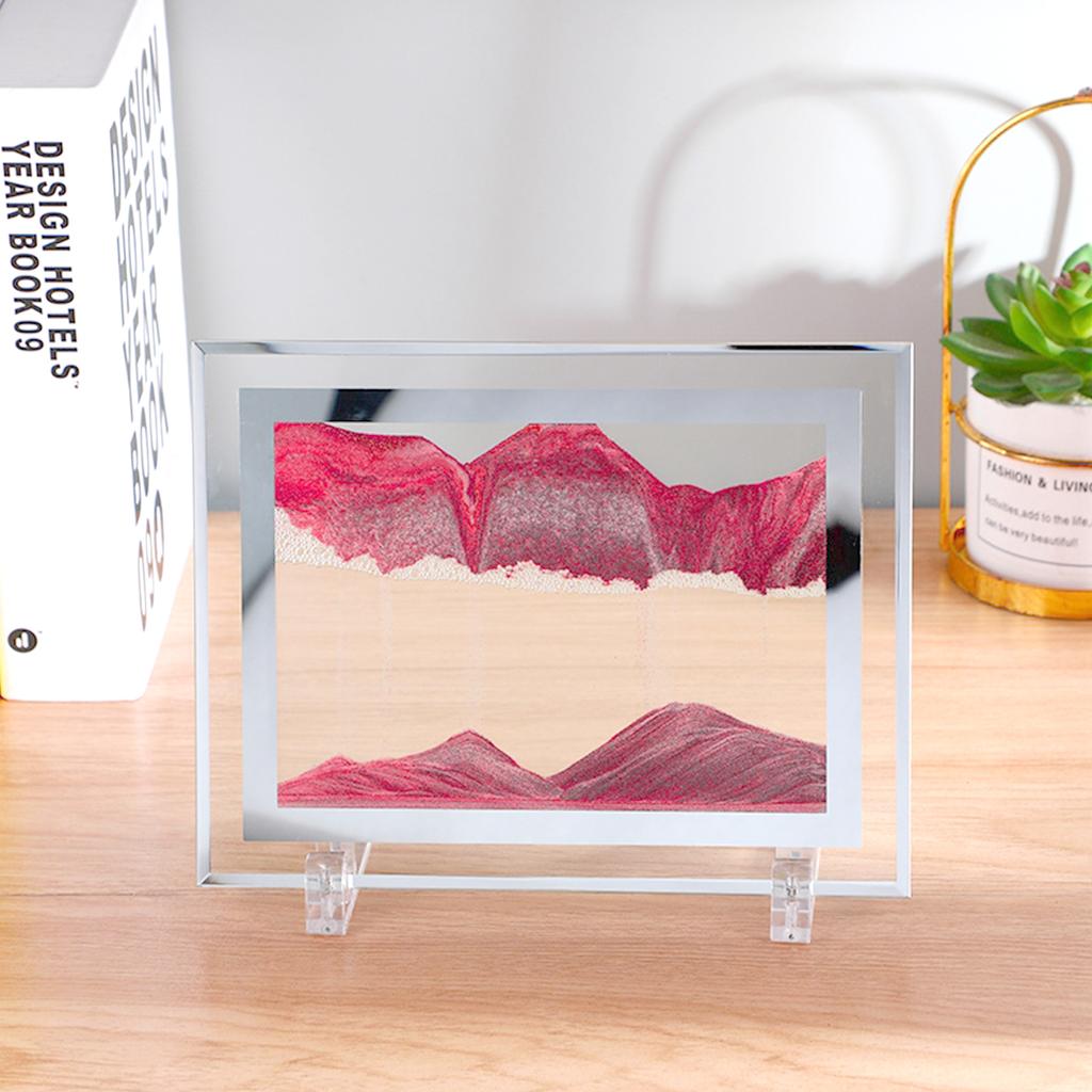 Ozdoba 3D Obraz z Ruchomym Piaskiem 5 cali Kreatywna Dekompresja Malowanie Piaskiem Kinetycznym Przezroczyste Szkło Dynamiczne Pejzaże Piaskowe do Dekoracji