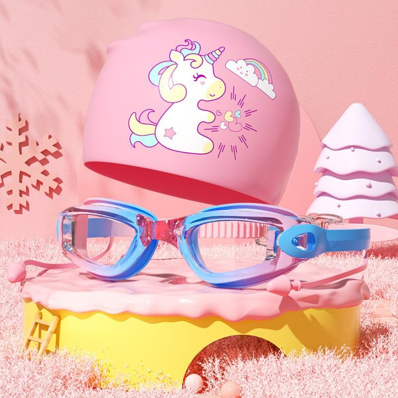 

Children s Swimming Goggles Are Waterproof Anti-fog HD Professional Diving Glasses Boys Girls Cartoon Caps Eye Protection Equipment