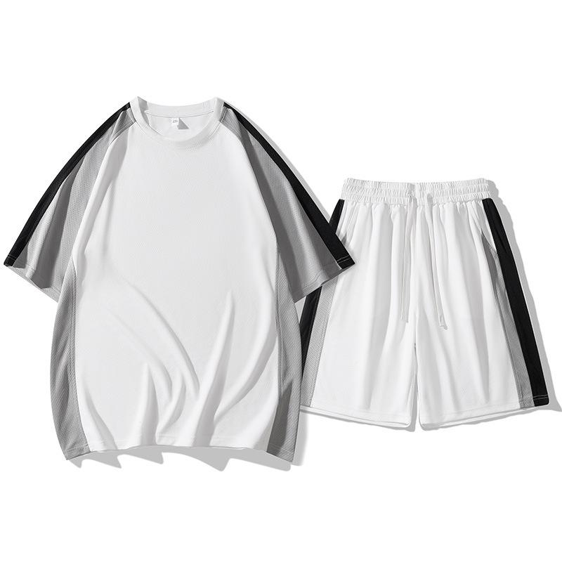 Set Sportivo da Uomo Patchwork Largo Set Due Pezzi Set di Abbigliamento da Uomo