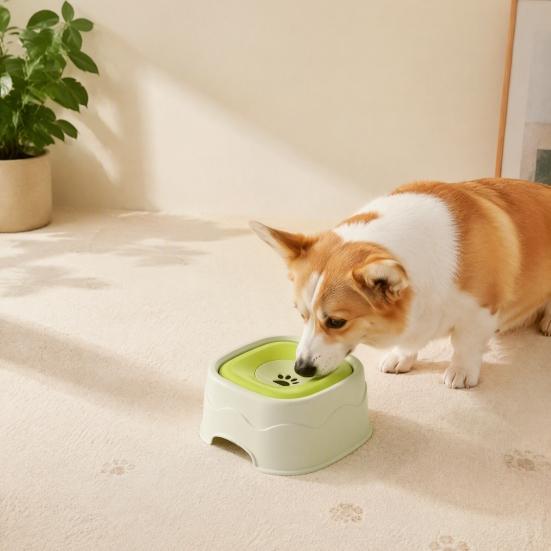 Cat Water Bowl Pet with Floating Disk, No Spill Dispenser Food Grade Plastic for Dogs Cats, Splash Proof Slow Drink Feeder Detachable Container