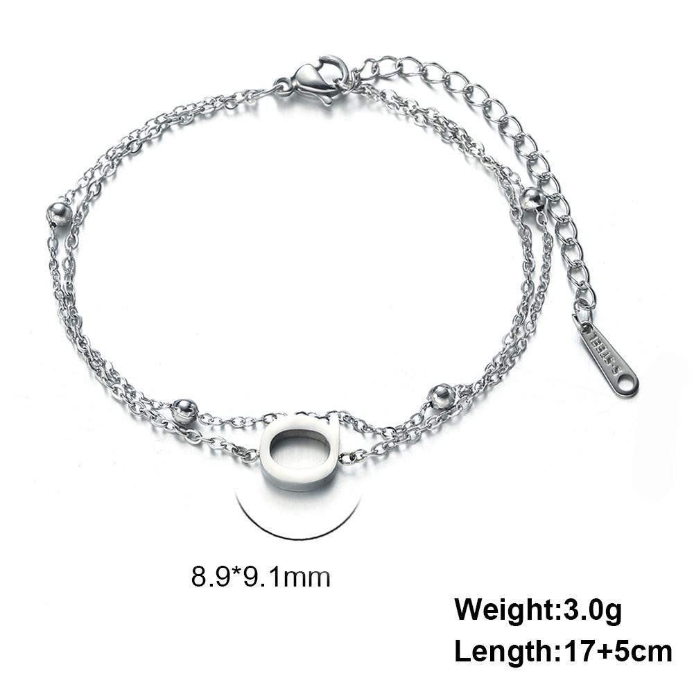 Dreamtimes 26 Alphabet Letter Charm Bracelet Silver Color Chain Initial Bracelets For Women Jewelry Adjustable Birthday Gift