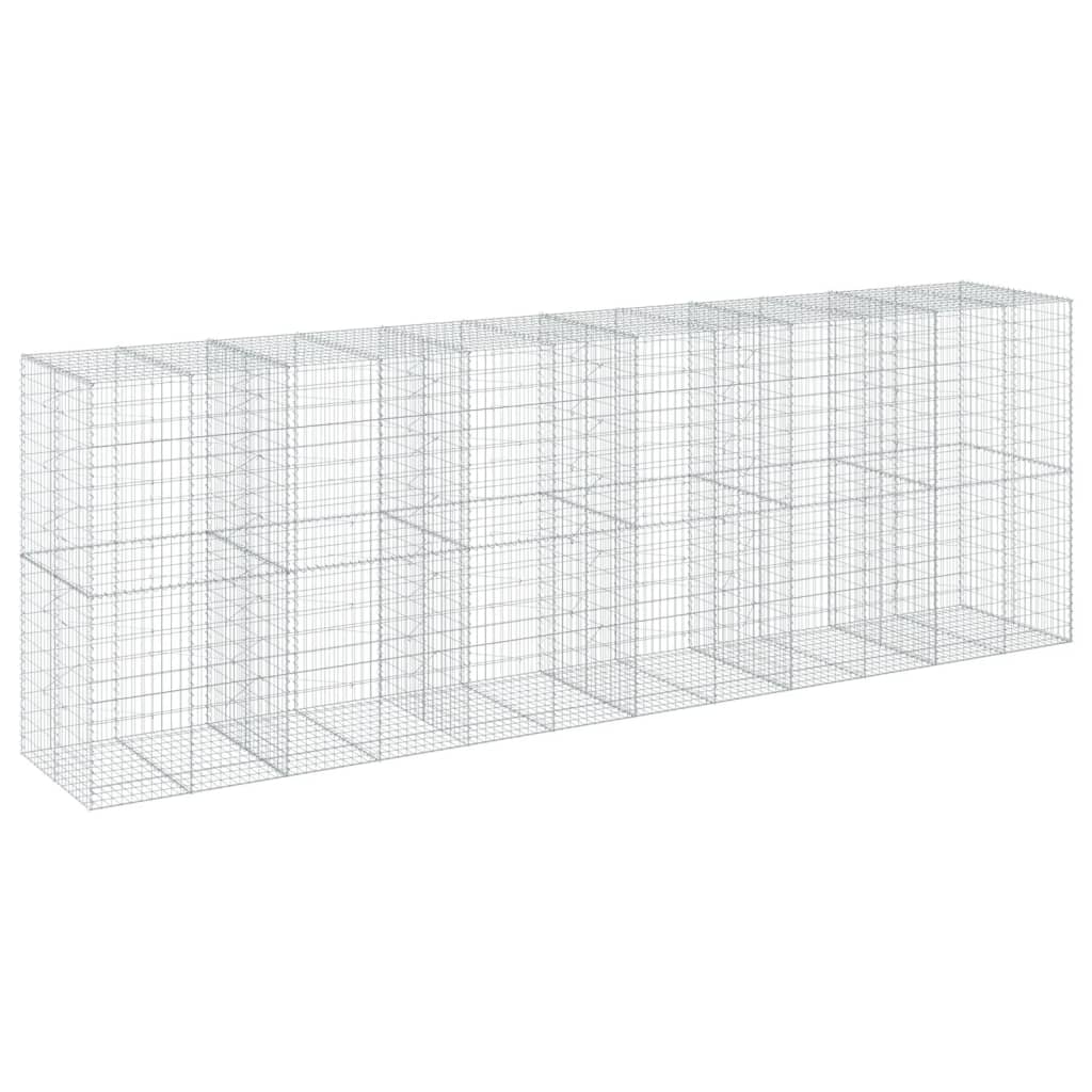 Gabion with Lid 600 X 100 X 200 Cm Galvanized Iron