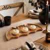 Rustic Tabletop Accessory Bat-Shaped Wooden Serving Tray, Halloween Theme Snack Dessert Platter, Kitchen Tray Decorative Storage Plate for Jewelry And