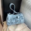 New Trend Ballet Style Bow Folded Underarm Tote Bag Premium Texture Versatile Messenger Bag Bag Women