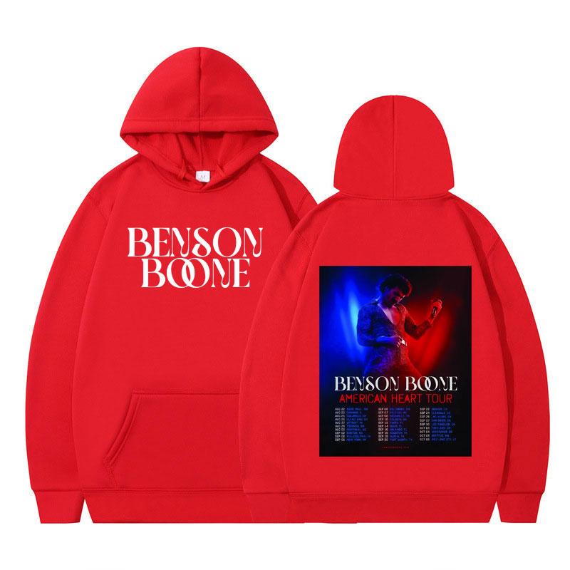 

Худи Benson Boone American Heart Tour 2025 для мужчин и женщин, пуловер Harajuku с длинным рукавом из флиса, свободный повседневный хип-хоп, мужская спортивная одежда S