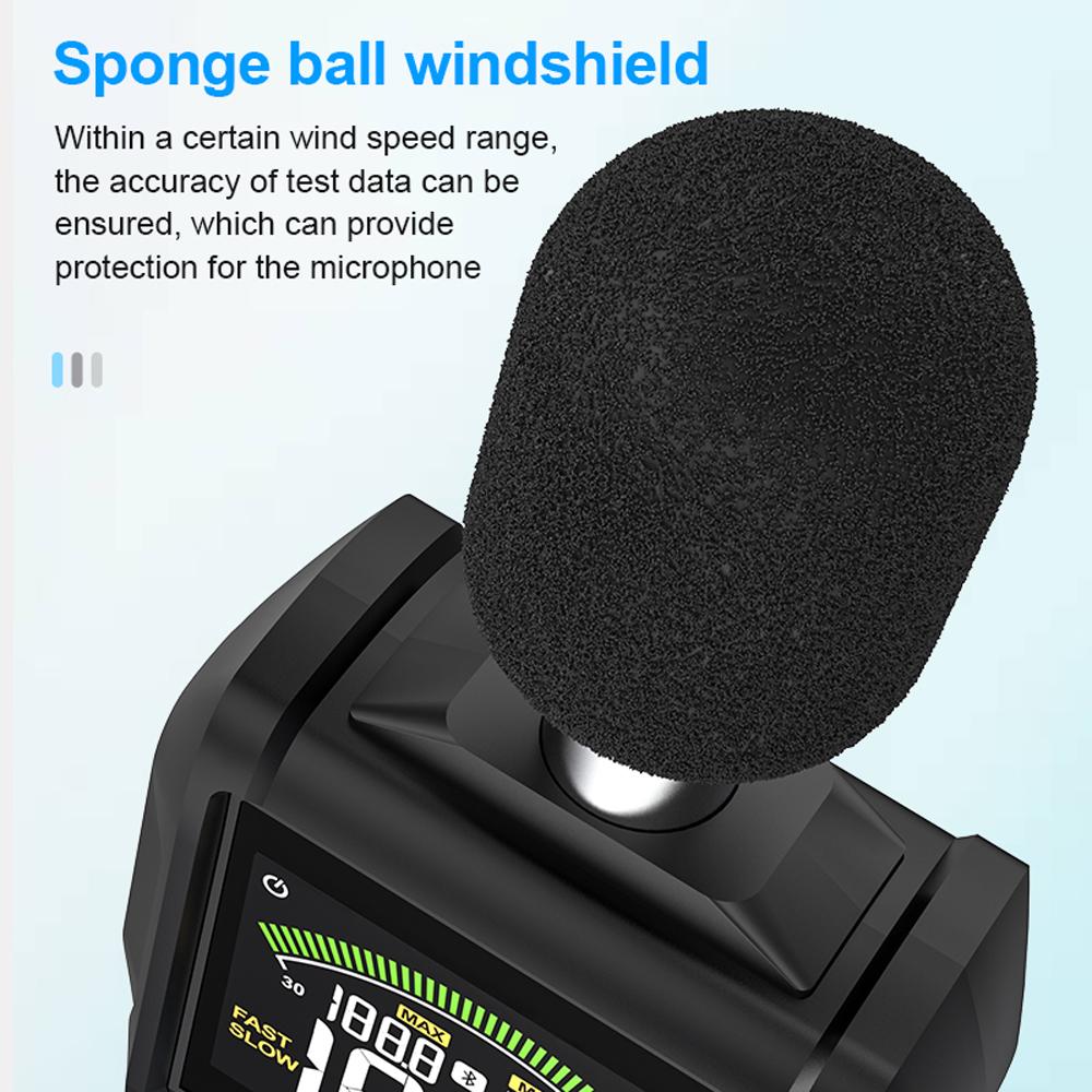 MESTEK 30130dB Noise Meter Display Color Backlit Display Fast Slow Sampling Rate Capacitive