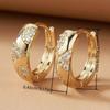 Chic Golden Color Hoop Earrings Female Exquisite Shiny Cubic Zirconia Ear Accessories Low-key Daily Wearable Party Jewelry