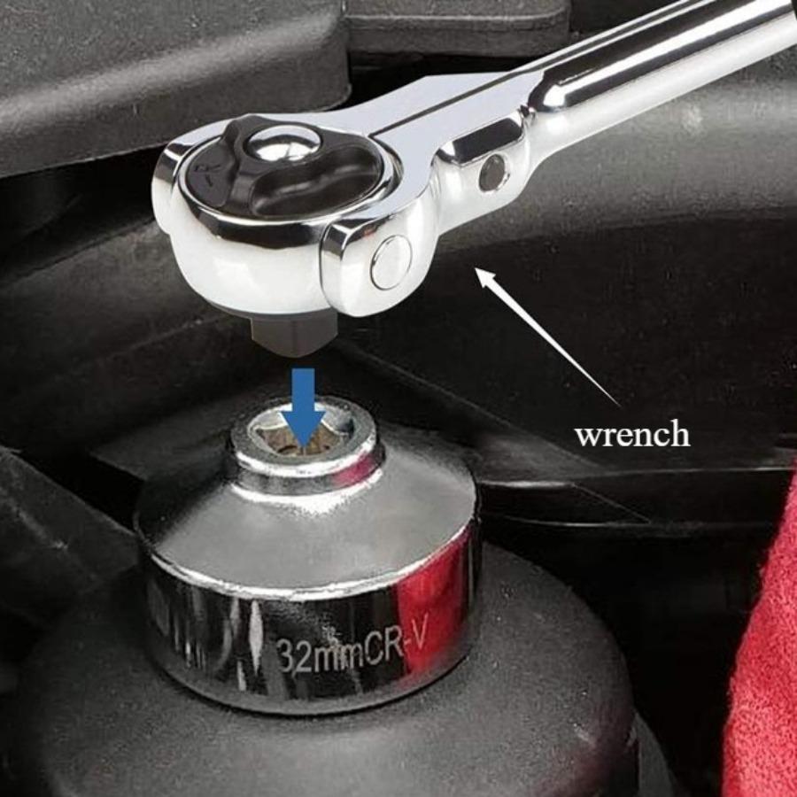 32mm Hex Oil Filter Socket - 3/8" Drive Removal Tool for Automotive Oil Filter Disassembly