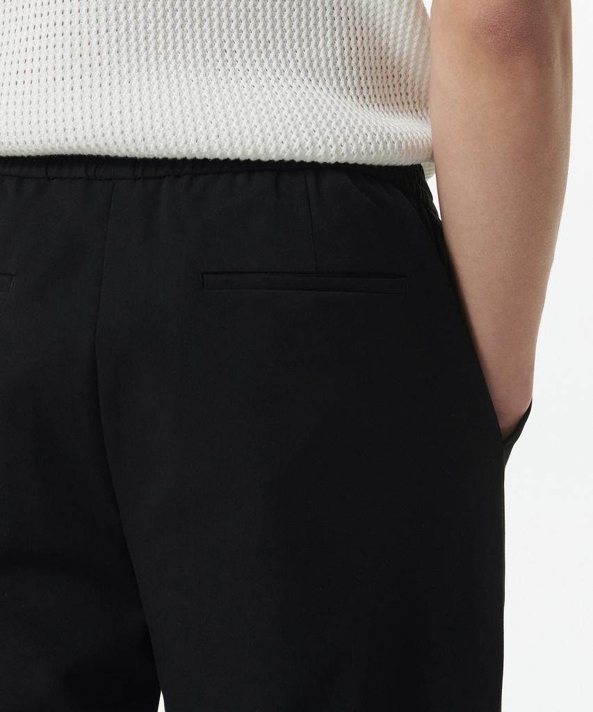 Musinsa Standard Wide Easy Elastic Waist Crop Slacks [Black]