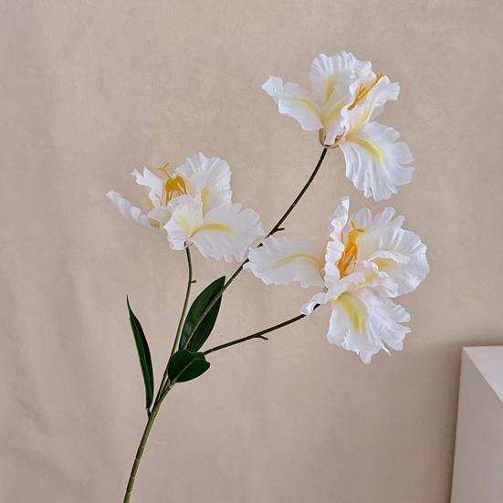 Iris Artificial Flower Realistic Faux Iris Flowers 33" Soft Fabric Indoor Outdoor Decor for Wedding Bridal Bouquets