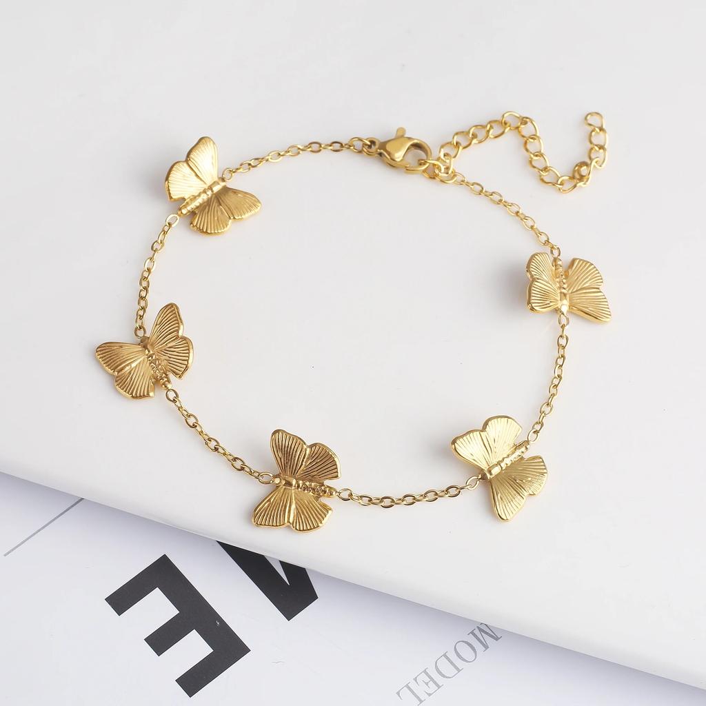 Daisy New Design Gold Plated Metal Religious Virgin Ornament Bracelet Women Creative New Design Stainless Steel Butterfly Heart