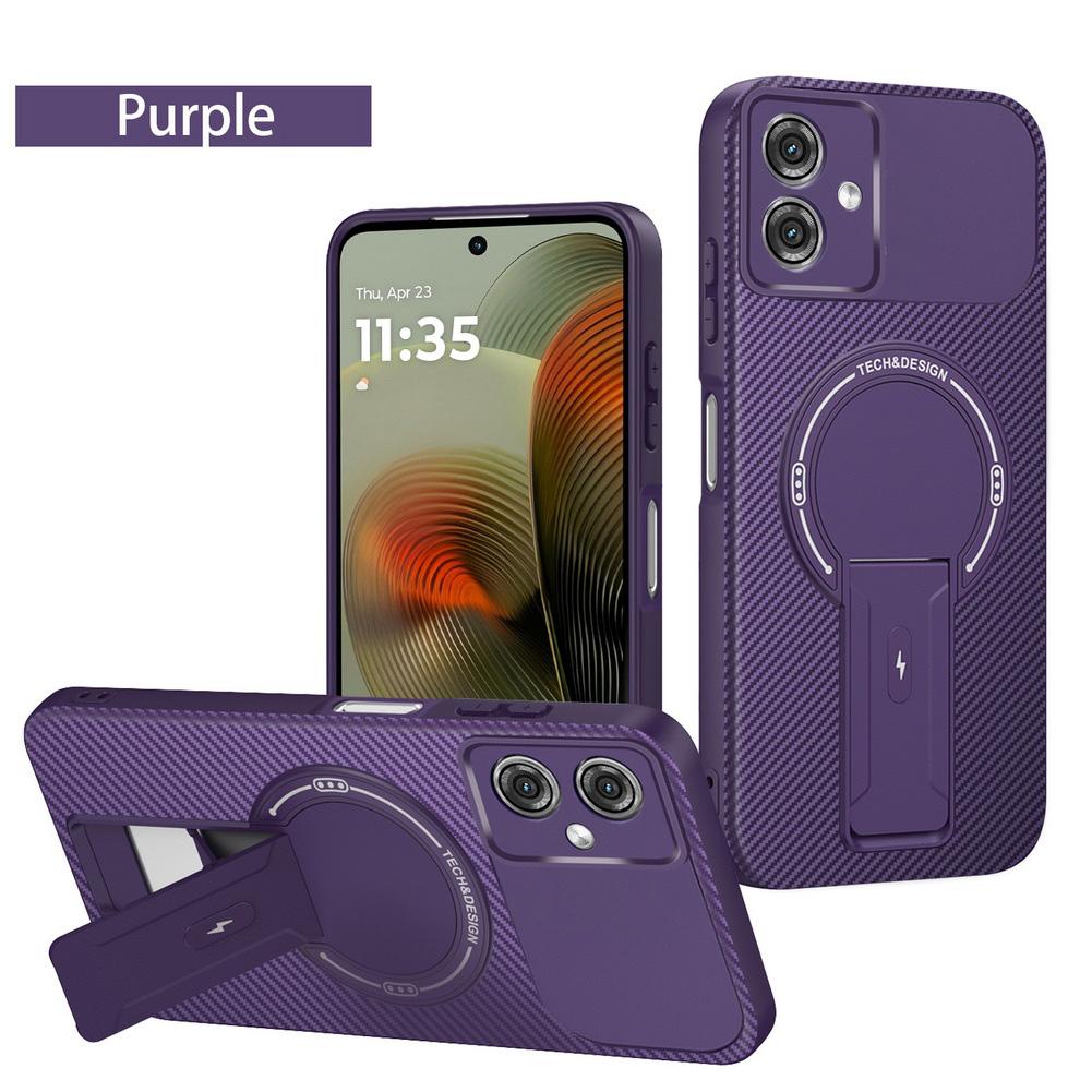 Kohlefaser Unsichtbarer Ständerhalter Eingebauter Magnetring Hülle für Moto G35 G55 G75 G85 G54 Kameraschutzabdeckung