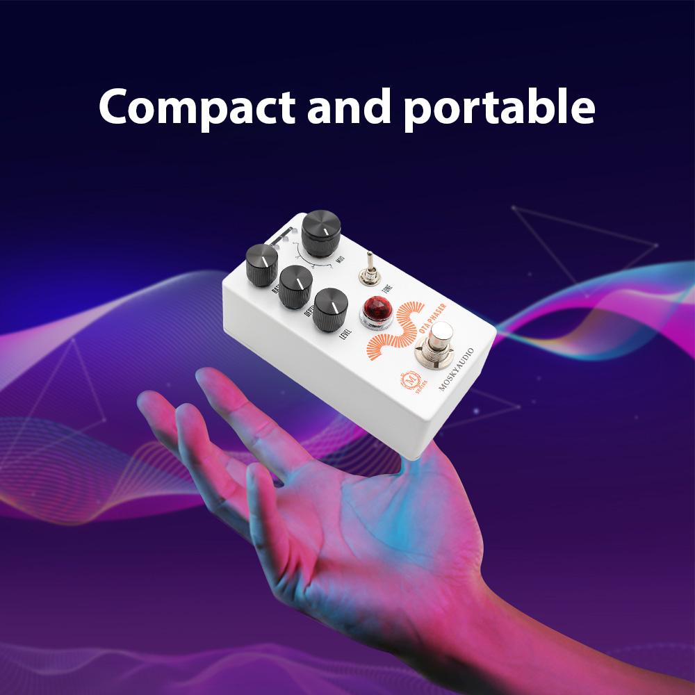 MOSKYAUDIO Gitarren-Phaser-Pedal, Effektpedal für elektrische Gitarre, Rate, Tiefe, Pegelregelung, True Bypass