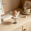 Small Angel Statues Girl Car Spring Ornament, 2D Double Sided Acrylic Dashboard Bouncing Cute Ornament Decor with Adhesive Base, Praying Figurine for