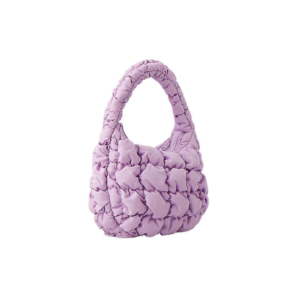 COS Quilted Texture Zipper Finger Zipper Closure Cloud Bag Tote Women tote Lilac 1171064007