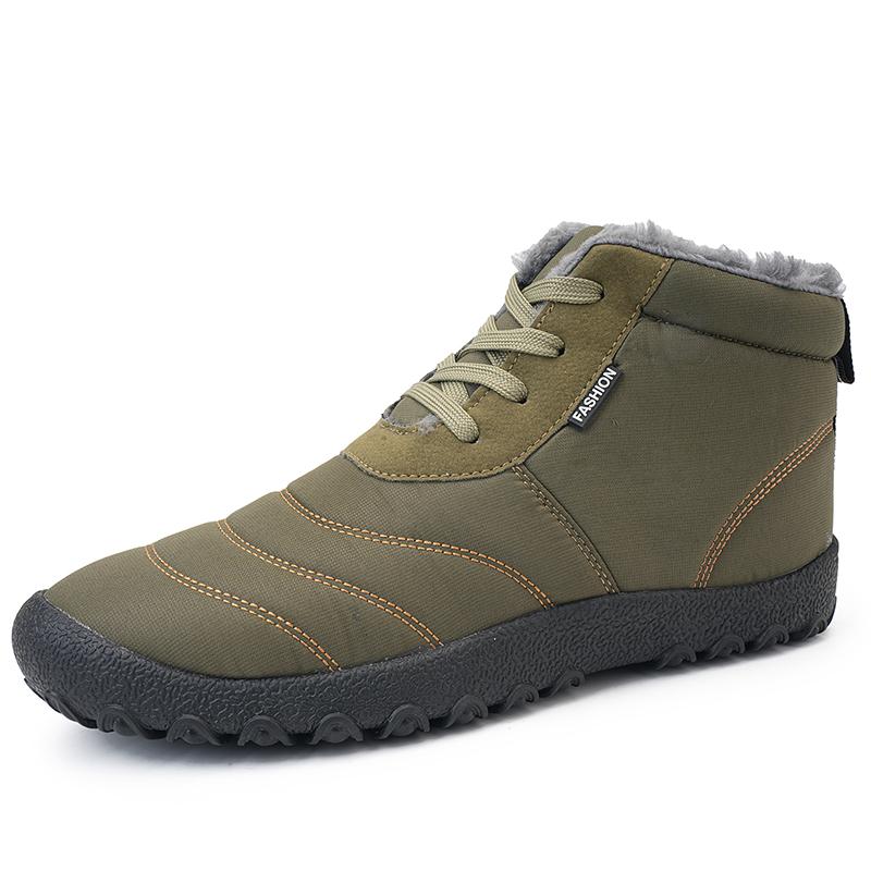 

Осенние и зимние мужские теплые хлопковые ботинки с гусиным пухом, хлопковые ботинки для снега, толстые теплые ботинки 48 зелёный