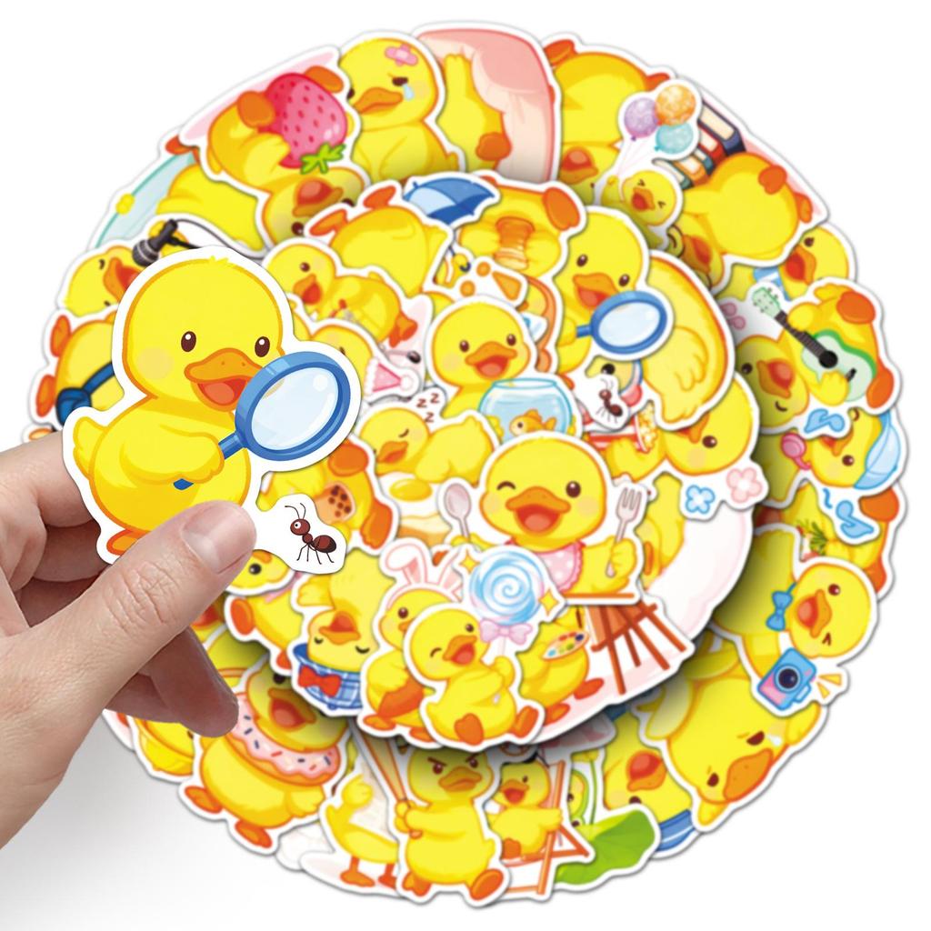 Cute Duck Cartoon Animal Decorative Stickers for Power Bank, Phone Case, and Journal Material