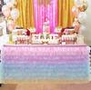 Birthday Party Tulle Table Skirt Tutu Tablecloth Tableware Baby Shower Birthday Party Decorations Wedding Home Table Supplies