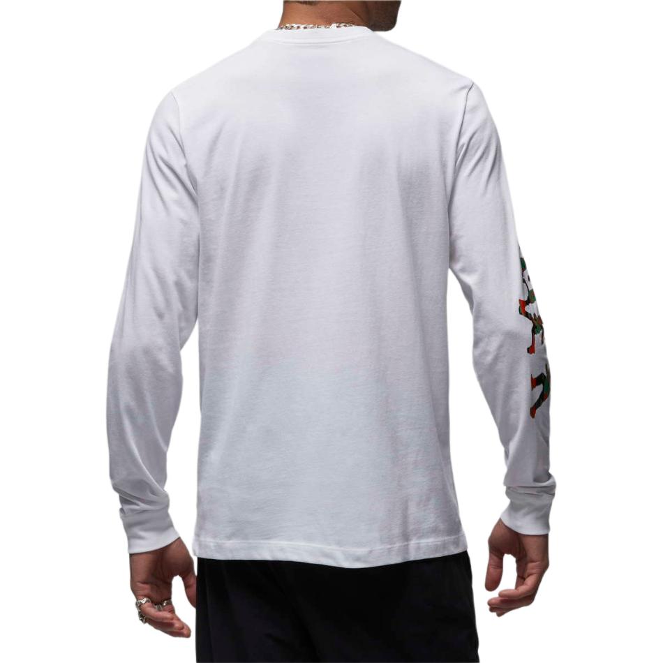 Jordan Character Print Crew Neck Long Sleeve Sport Tee Men Tops White FB7455-100