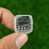 Sterling Silver Silver Leaf Jasper Stone Solitaire Engagement Ring Jewelry US 7