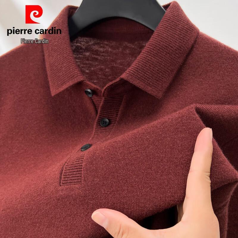 Pierre Cardin Men's 100% Pure Wool Stand Collar Sweater
