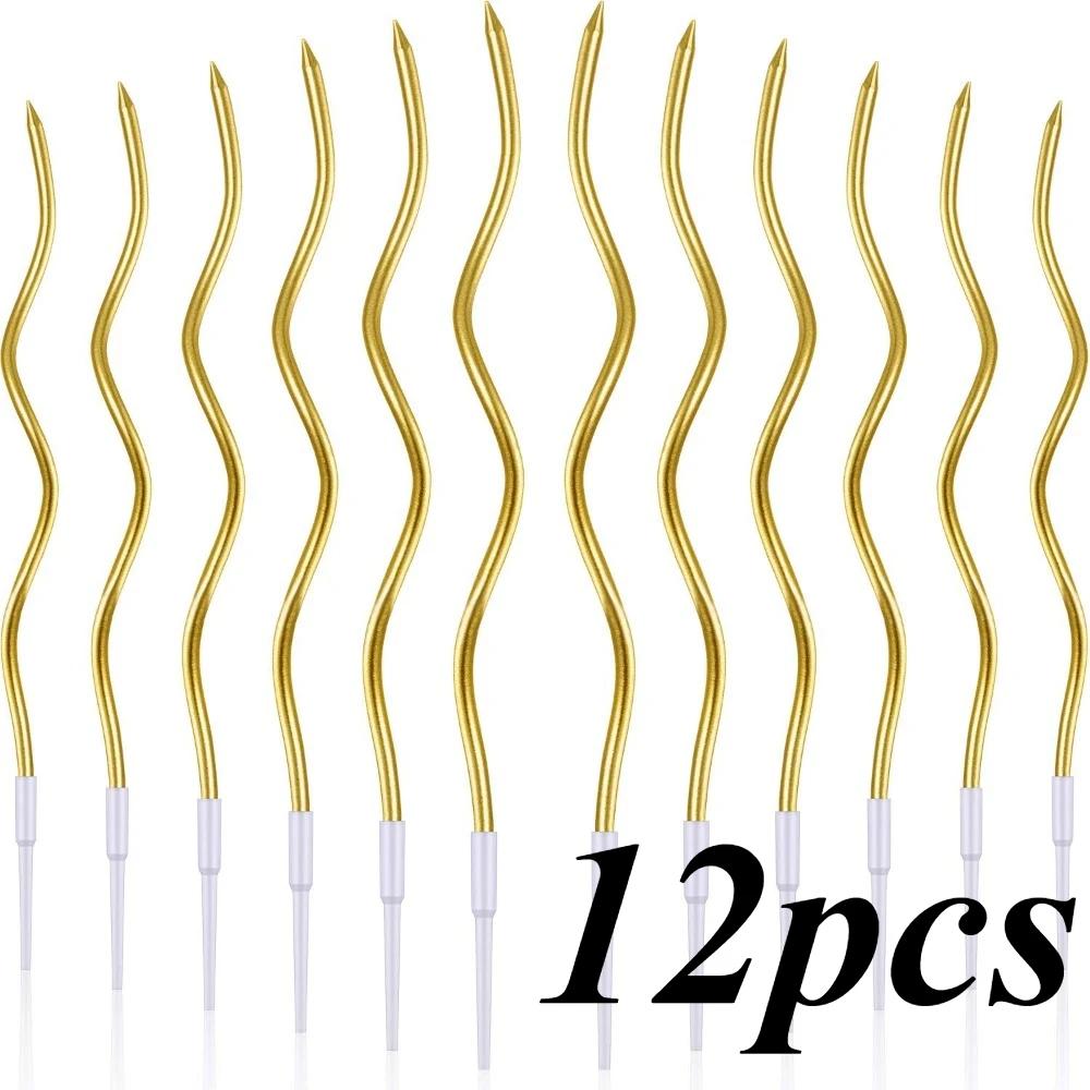 6/12 /36/72pcs/20setBirthday Candles Spiral Cake Candles  Long Thin Cake Candles For Wedding Party And Cake Decoration