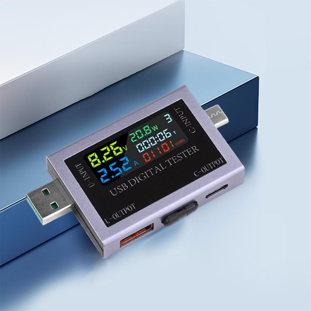 DC 4.5-50V USB+Type-C Tester LED Display Voltmeter Ammeter TYPE-C Fast Charge Detection Trigger Capacity Measurement