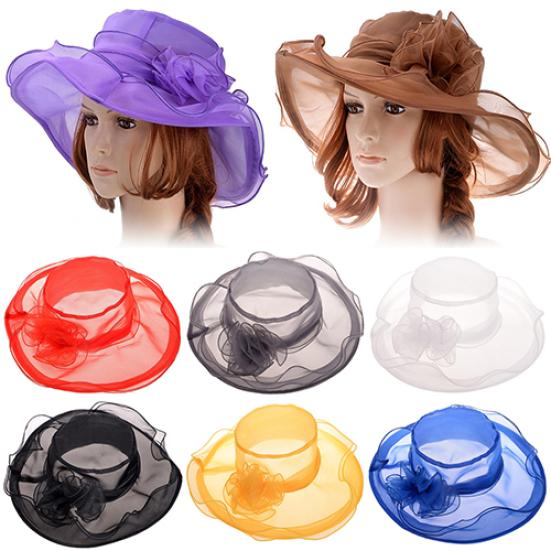 Women's Fashion Large Wide Brim Sun Screen Hat Summer Flat Flower Beach Cap