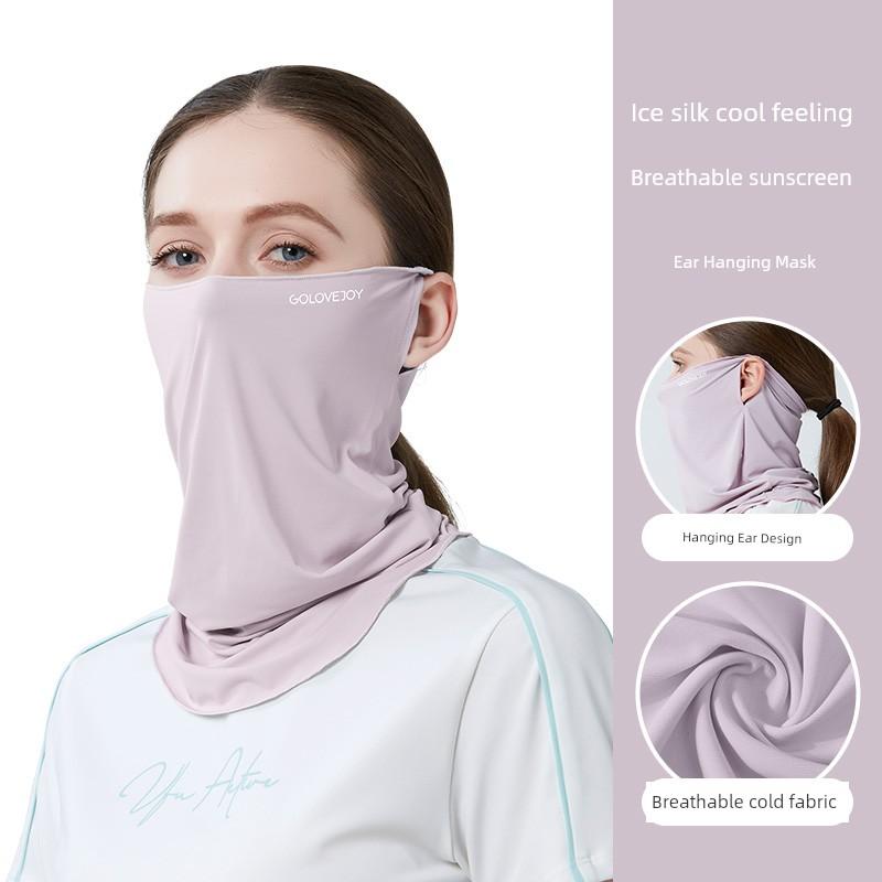 Ice Silk Full Face Women Sun Mask Scarf Bandana