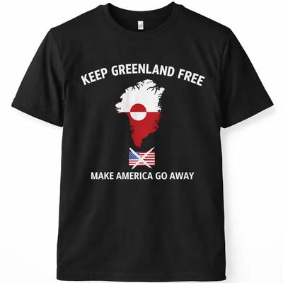 Greenland Island Map T-Shirt Nordic Graphic Unisex Casual Shirt Travel Gift