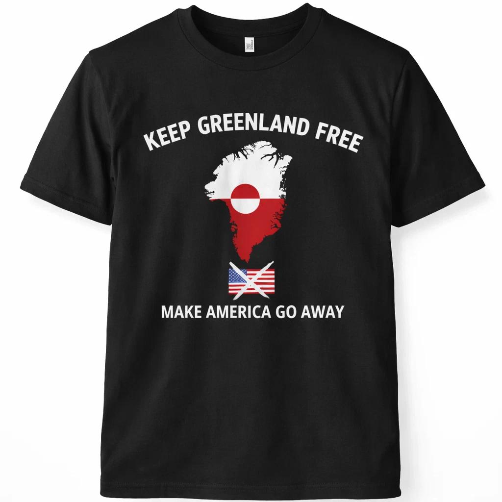 Greenland Island Map T-Shirt Nordic Graphic Unisex Casual Shirt Travel Gift L