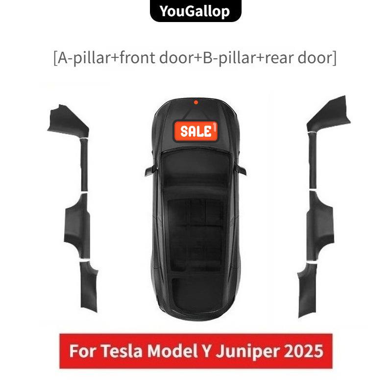 For Tesla Model Y Juniper 2025 Door Sill Strip Guard Car Decor Accessories Front Rear Door Threshold Anti-kick Pad Protector