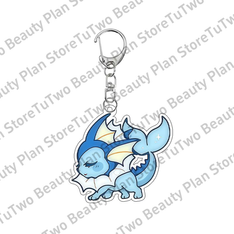 Cartoon Cute Anime Eevee Acrylic Keychain Leafeon Vaporeon Flareon Espeon Sylveon Jolteon Glaceon Bag Pendant Key Ring Gifts Toy