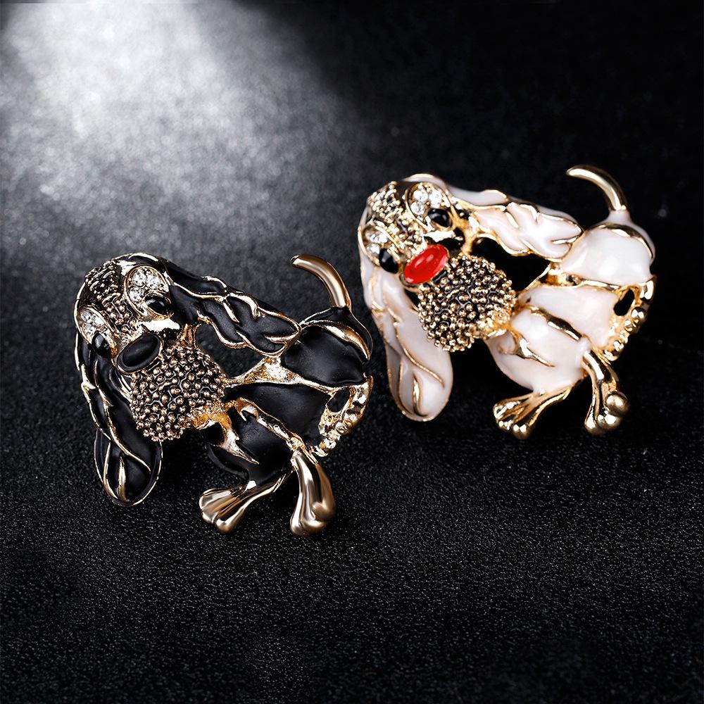 Cute Animal Brooch Pins Jewelry Cartoon Dog Crystal Rhinestone Brooch Badge For Women Suit Jeans Bag Decoration