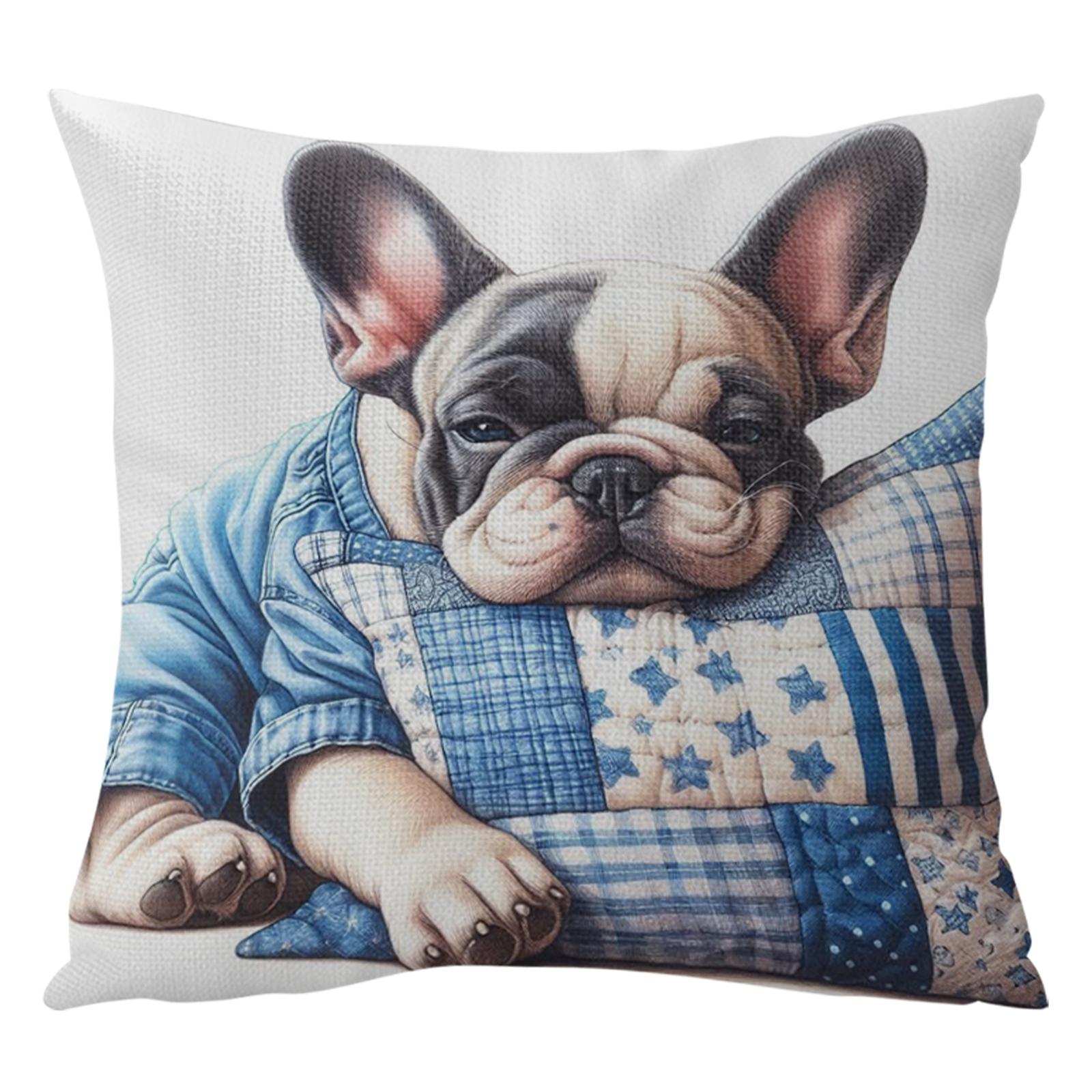 

Dog 11CT 3 Strands DIY Stamped Pillow Cross Stitch Kits 45x45cm with Embroidery Pattern for Adults Beginners Home Living Room