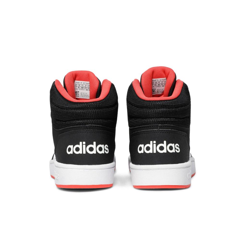 Adidas Hoops 2.0 Mid J 'Black Hi-Res Red' (Unisex) Core Black / Cloud White / Hi-Res Red Kids' Skateboarding Shoes B75743