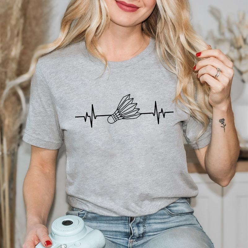 T Shirt for Women Unisex Funny Badminton Player TShirt Casual Short Sleeve O Neck Tshirts Badminton Team Tee Unisex Streetwear