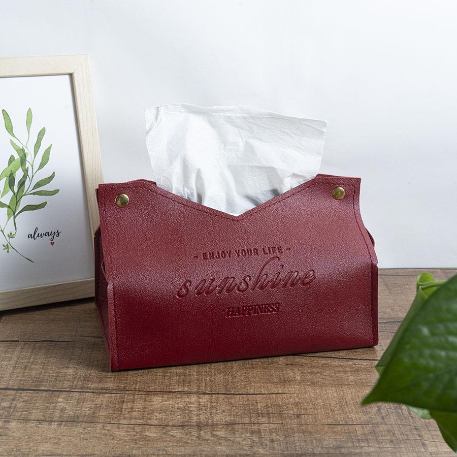 

Кожаная коробка для салфеток для дома, гостиной, отеля, спальни, креативная, минималистичная, модная, с принтом, ящик для хранения бумаги, салфетница вино красного