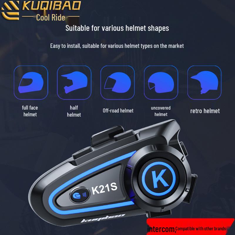 Bluetooth Motorcycle Helmet Intercom with Lights - Dual-User Capability