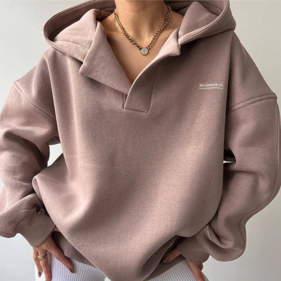 New fleece hooded printed long sleeved basic versatile hoodie 7001