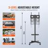 Mobile TV Stand, Mobile TV Cart for 23 To 60 Inch TVs, Height Adjustable Portable TV Stand with Wheels, with A Tray for Audio-Visual Devices, Rolling