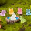 6pcs Mini Frogs Glow At Dark Fairy Garden Miniatures Decoration Luminous Frog Vivarium Micro Landscape DIY Accessories