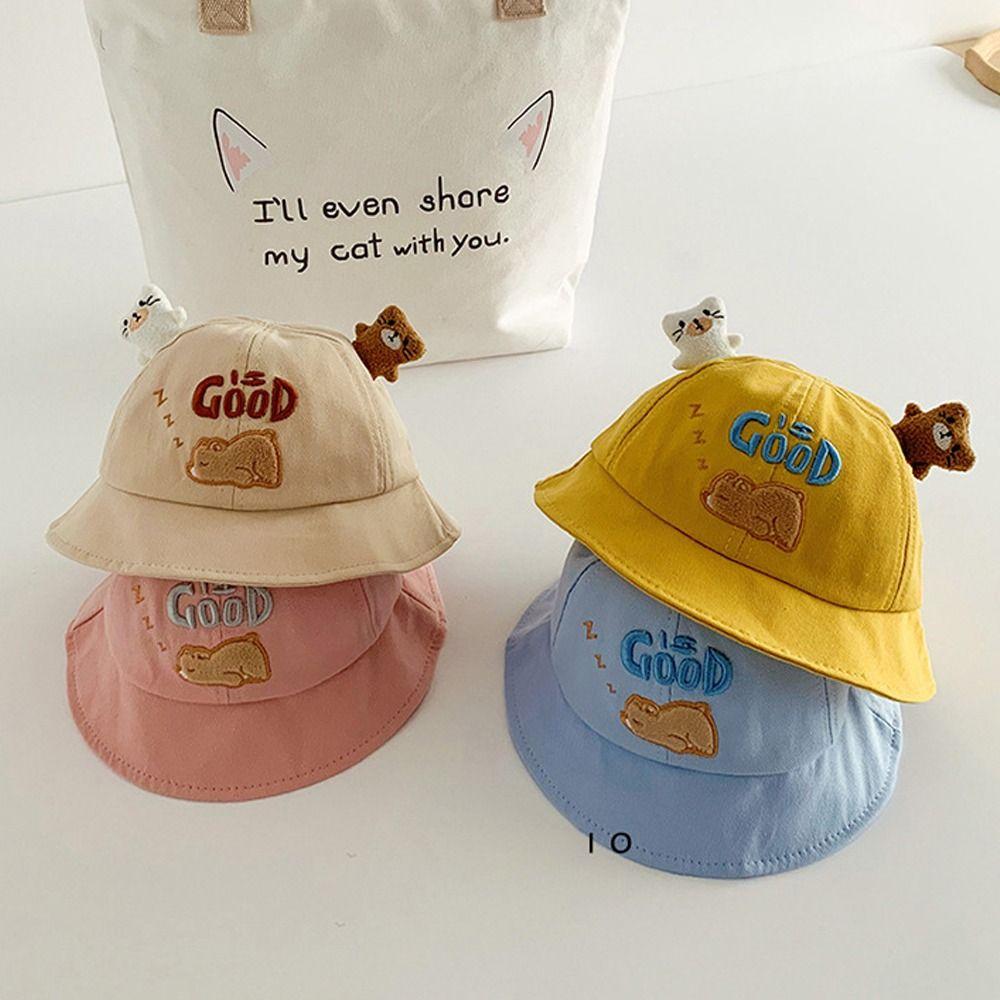 

Wide Brim Bucket Hat UV Protection Sunscreen Cap Fashion Fisherman Cap Baby жовтий