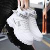 Winter High Top Men Casual Shoes Leather Outdoor Man Sneakers High Quality Male Walking Sport Shoes Handmade No-slip Mens Boots