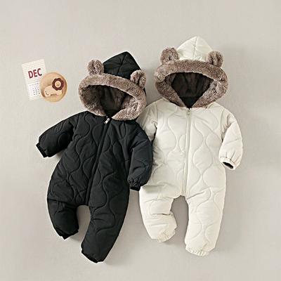 Herbst Winter Baby Mädchen Kleidung Schneeanzug Plus Samt Dick Baby Junge Jumpsuit 0-3 Jahre Strampler Junge Overalls Kleinkind Mantel